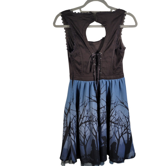Disney Alice in Wonderland Corset Dress XS Halloween Gothic Cosplay Blue Black - Picture 4 of 15